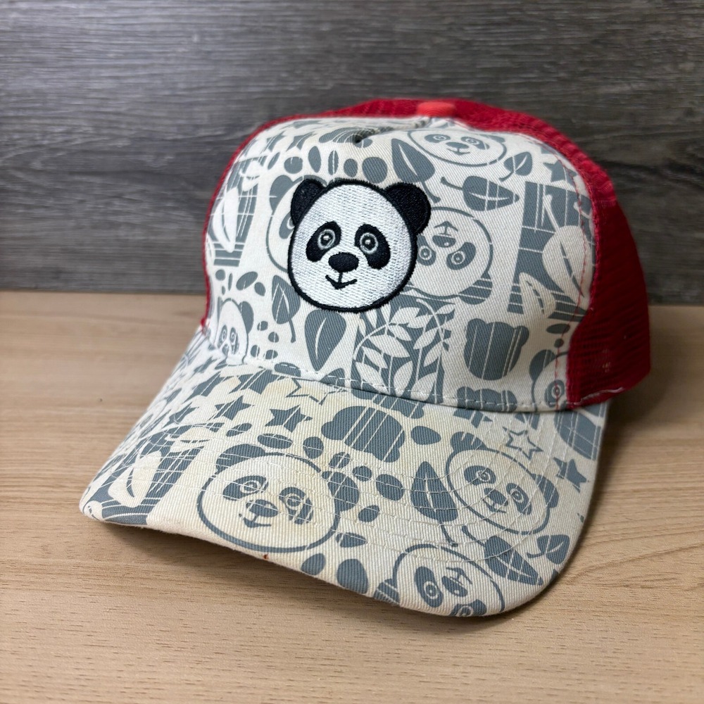 San Diego Zoo Hat Cap Snap Back Gray Red Panda Trucker Adjustable